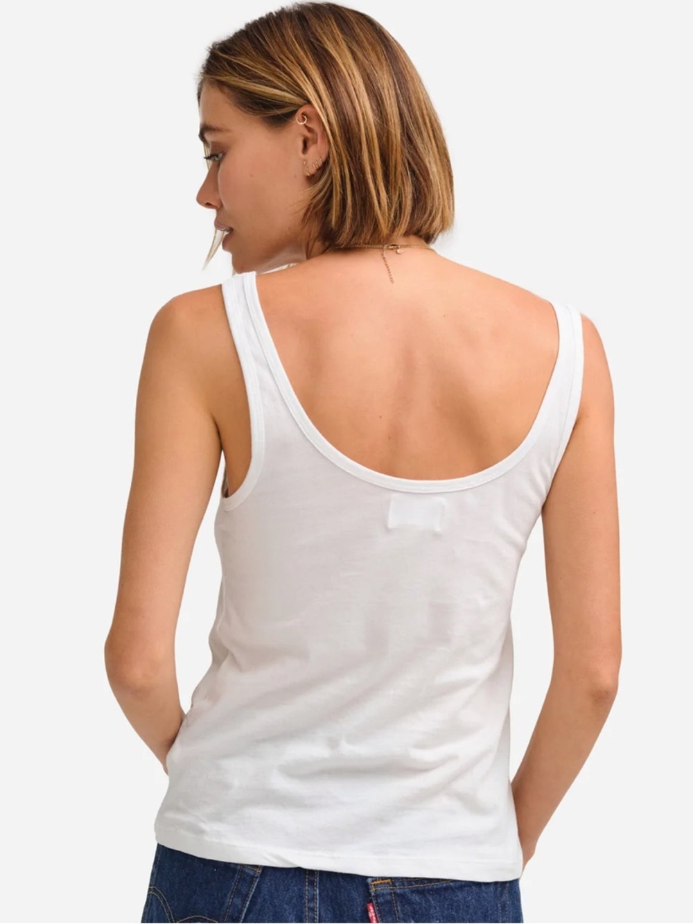 Mate the Label Organic Cotton Layering Tank True White Women’s Size Small - Picture 5 of 11